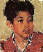 Nikolay Fechin Indian Boy in red oil painting reproduction